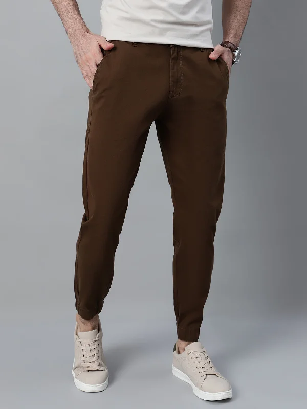 Men's Brown Solid Casual Jogger