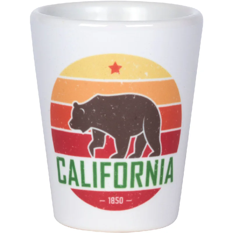 California Sunset Stripe Ceramic Shot Glass