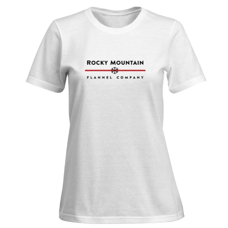 Ladies Rocky Mountain Flannel Company T-shirt in White