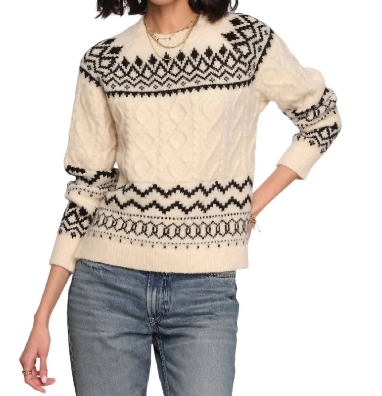 Annora Sweater In Ivory/black