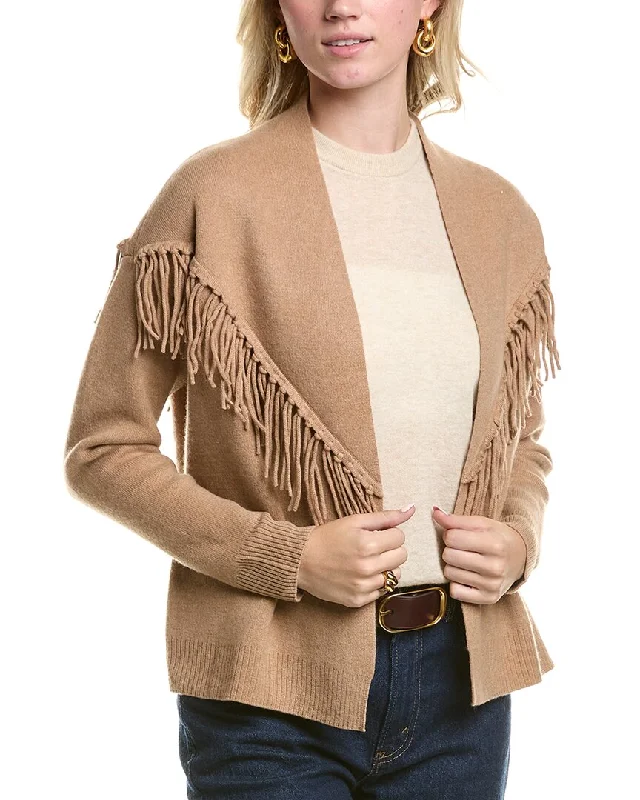 MEIR Fringe Wool & Cashmere-Blend Cardigan