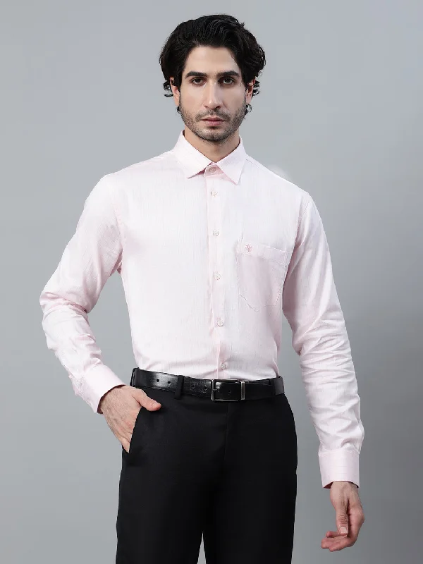 Men's Pink Checkered Full Sleeve Formal Shirt