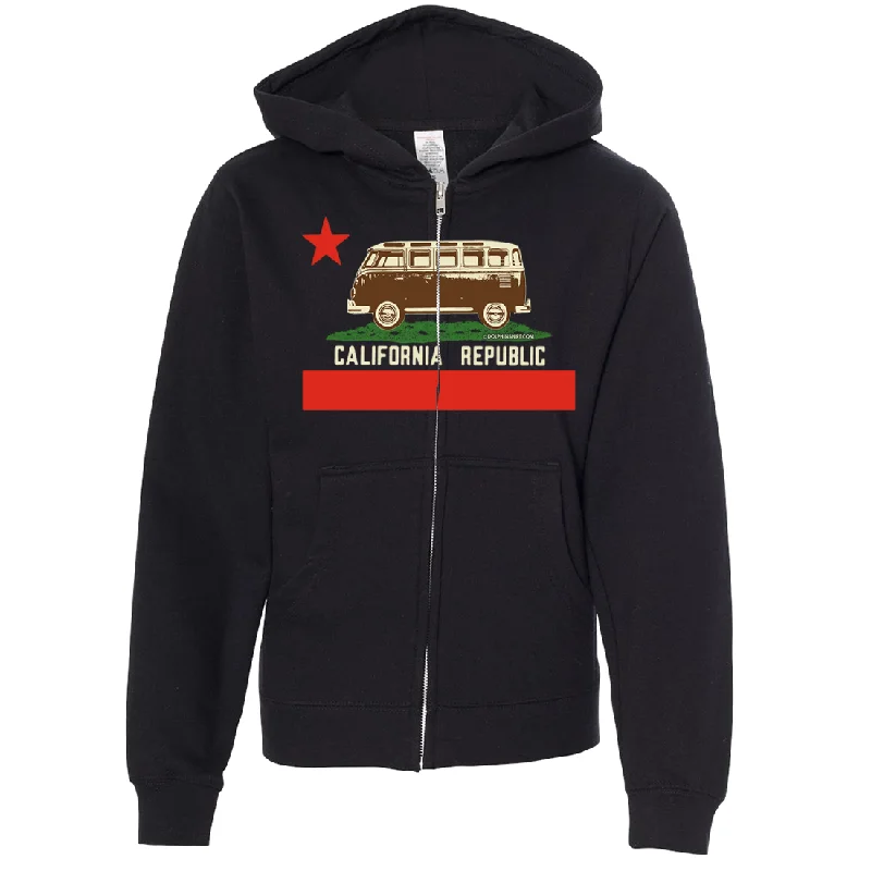 California Republic Vintage Van Premium Youth Zip-Up Hoodie