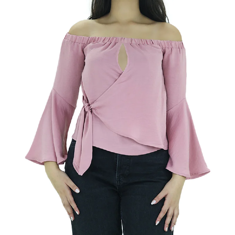 Women's Ruffle Sleeve Top,Pink