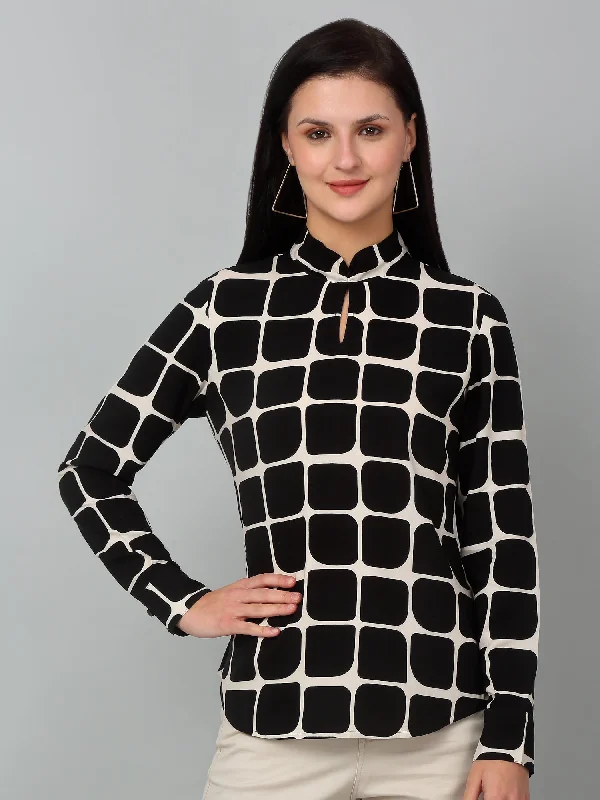 Women Black Printed Top