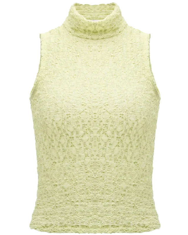 Mint Green Sleeveless Mockneck Top