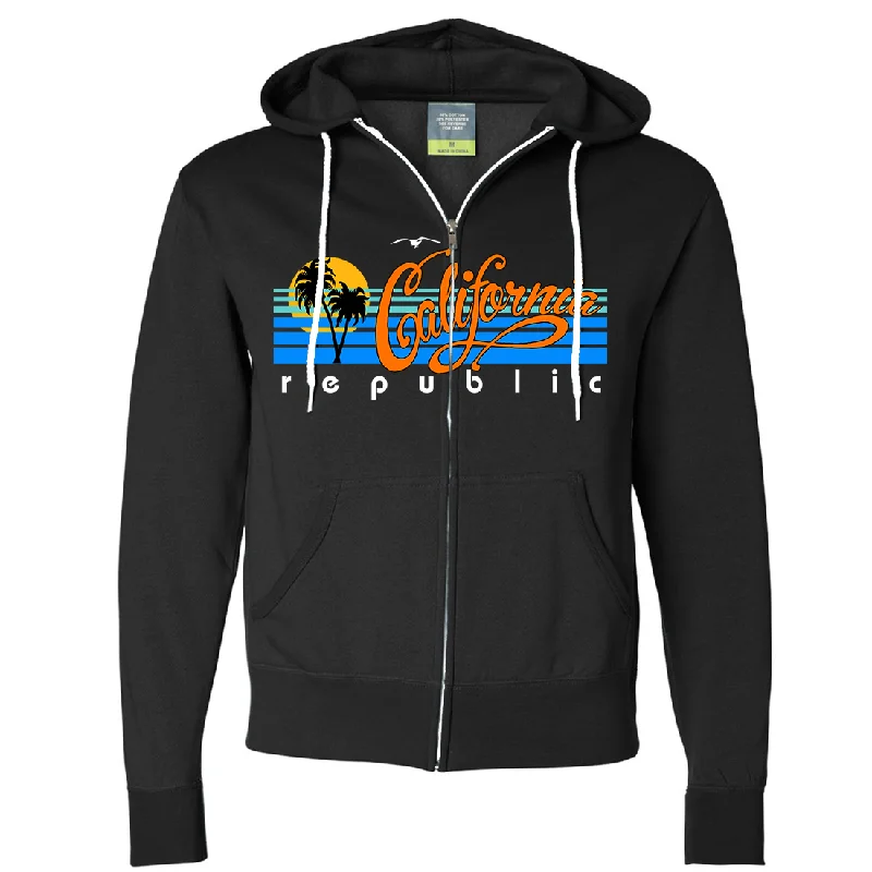 California Republic Palm Trees Zip-Up Hoodie