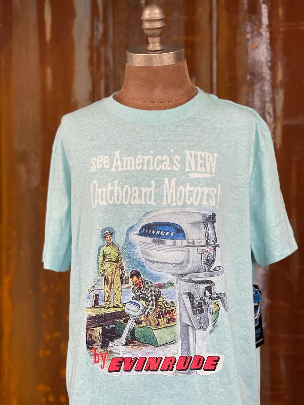 Outboard Scene LUXE tee- Aqua