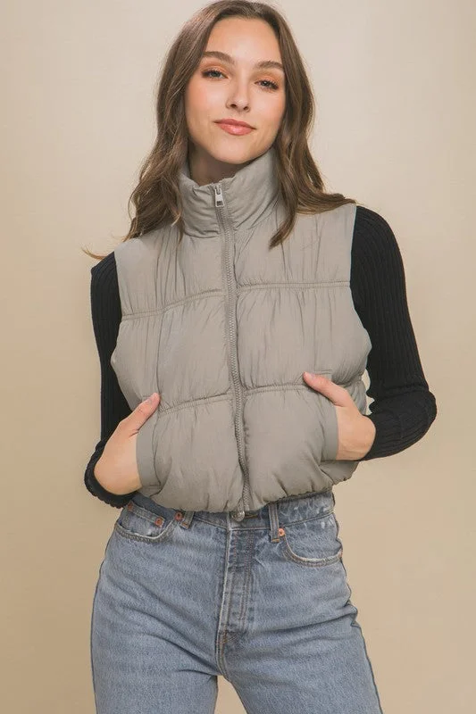 High Neck Puffer Vest