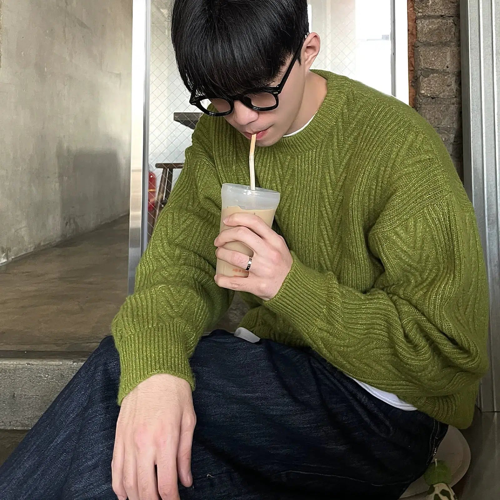 Green Round Neck Sweater