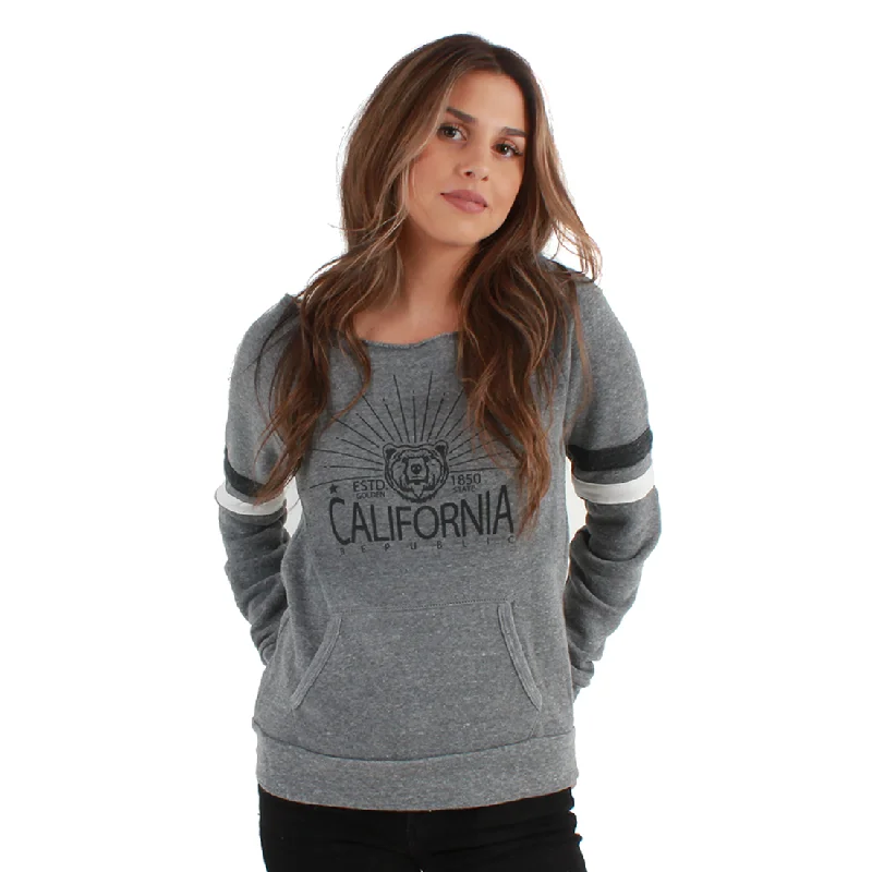 California Republic Golden State Eco-Fleece Pullover Sport Sweatshirt Eco Grey