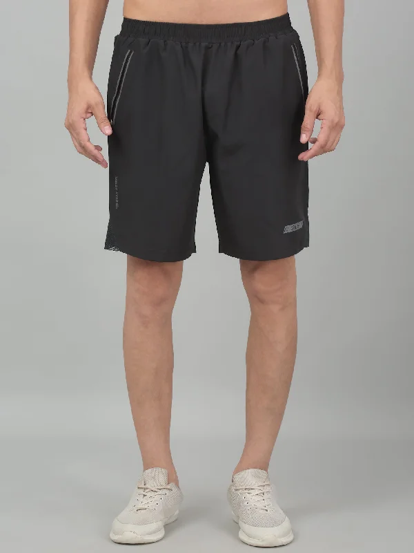 Men's Grey Solid Activewear Shorts