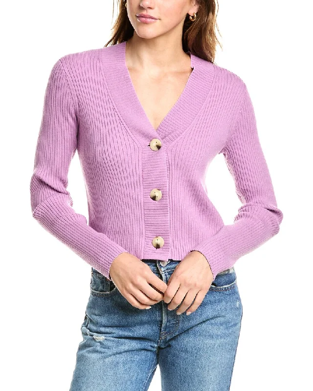 Vince Ribbed Wool-Blend Cardigan