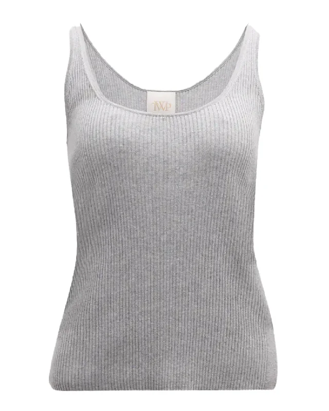 Light Heather Grey Knit Tank