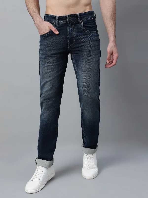 Men's Blue Solid Stretchable Jeans