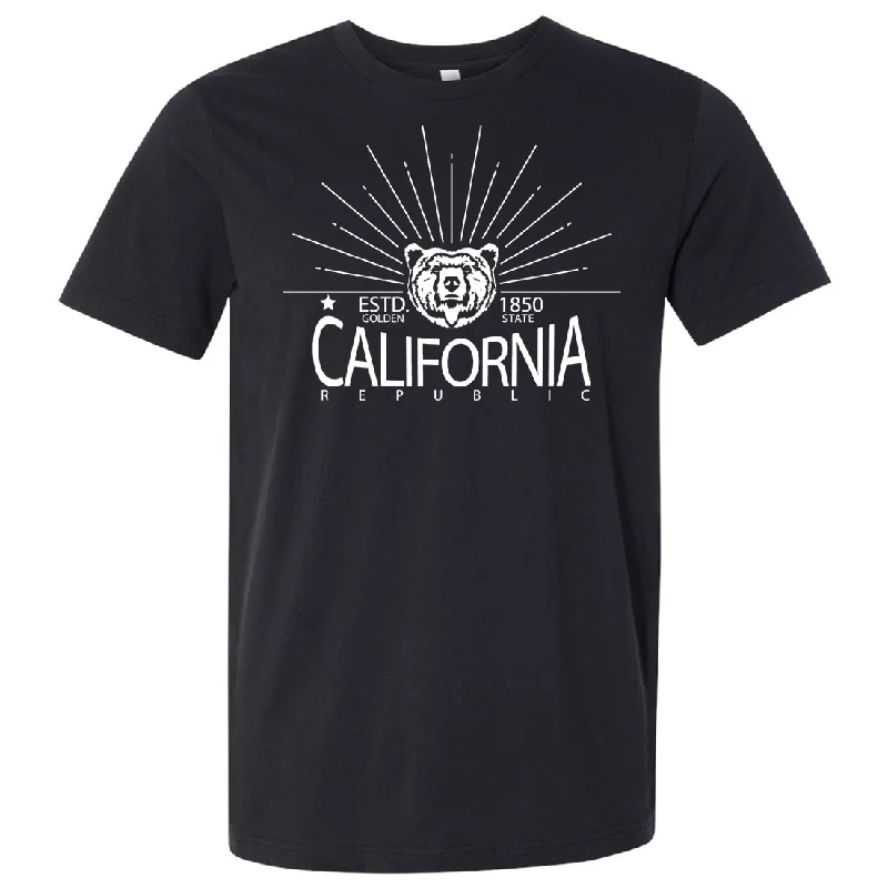 California Golden State White Print Asst Colors Mens Lightweight Fitted T-Shirt/tee