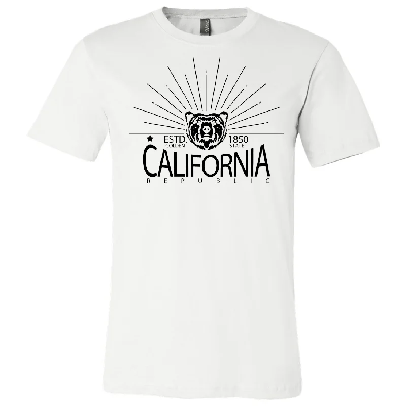 California Golden State Black Print Asst Colors Mens Lightweight Fitted T-Shirt/tee