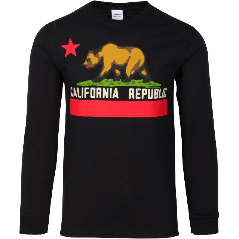 California State Flag - Borderless Black Long Sleeve T-Shirt