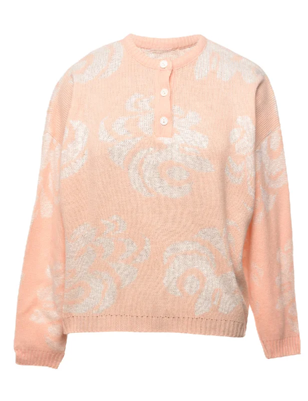 Floral Knit Jumper - M