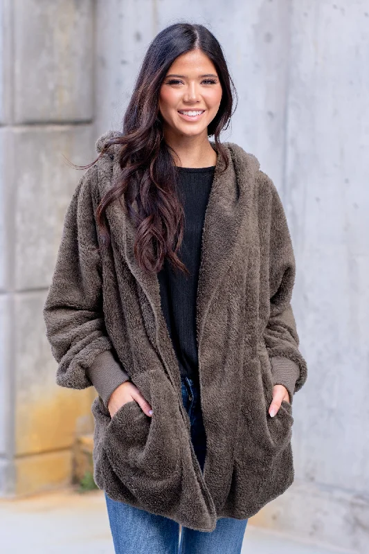 Cozy Sherpa Jacket - Olive