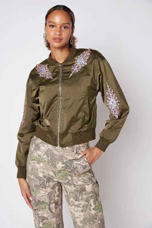 Nathan Jeweled Embellished Bomber Jacket