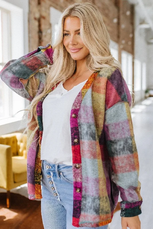 Zaylee Brushed Checkered Jacket | S-2XL