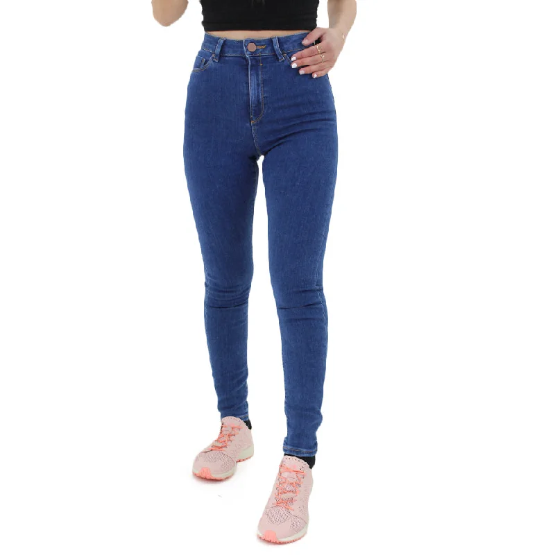 Women's Plain Stretchy Jeans,Blue