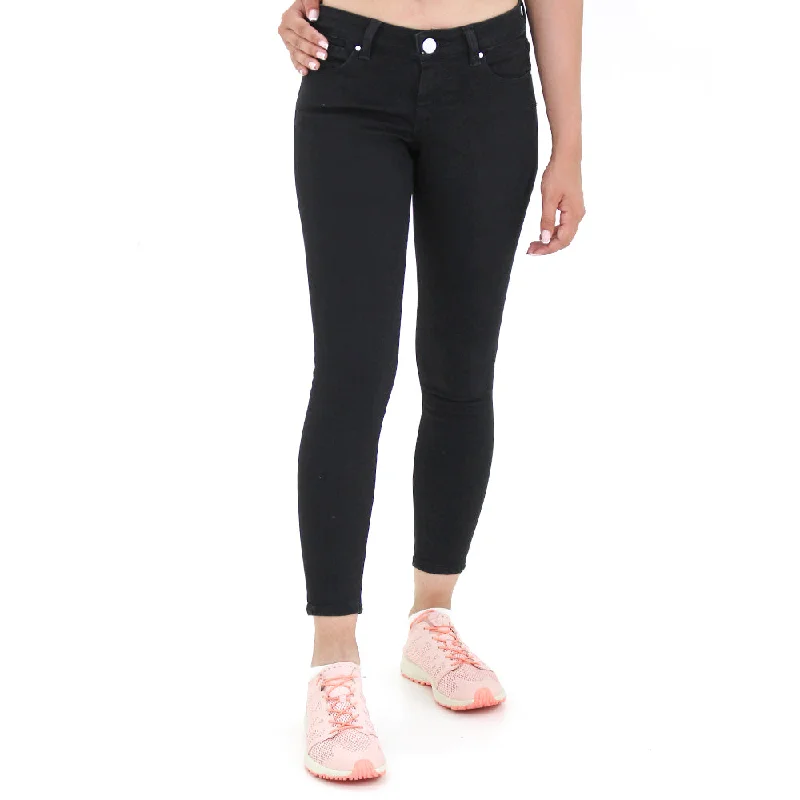 Women's Plain Solid Jeans,Black