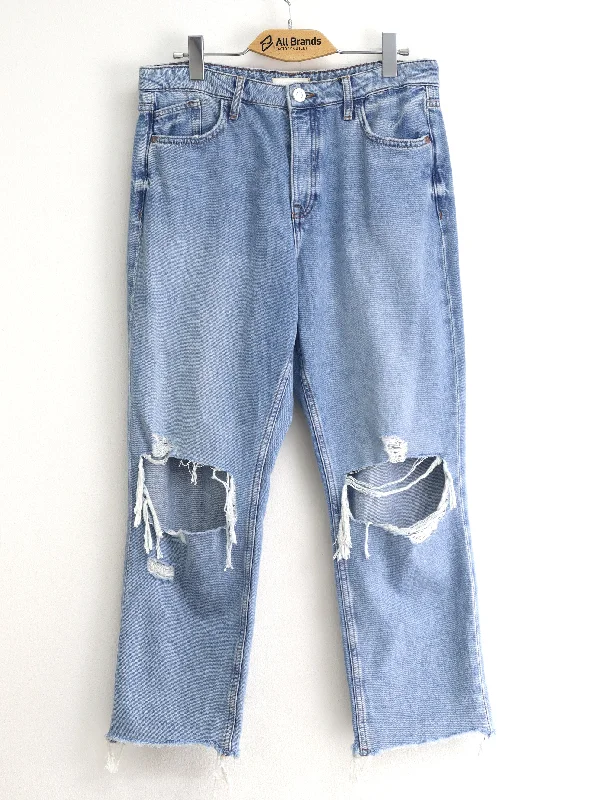 Women's Ripped Washed Cutoff Jeans,Light Blue