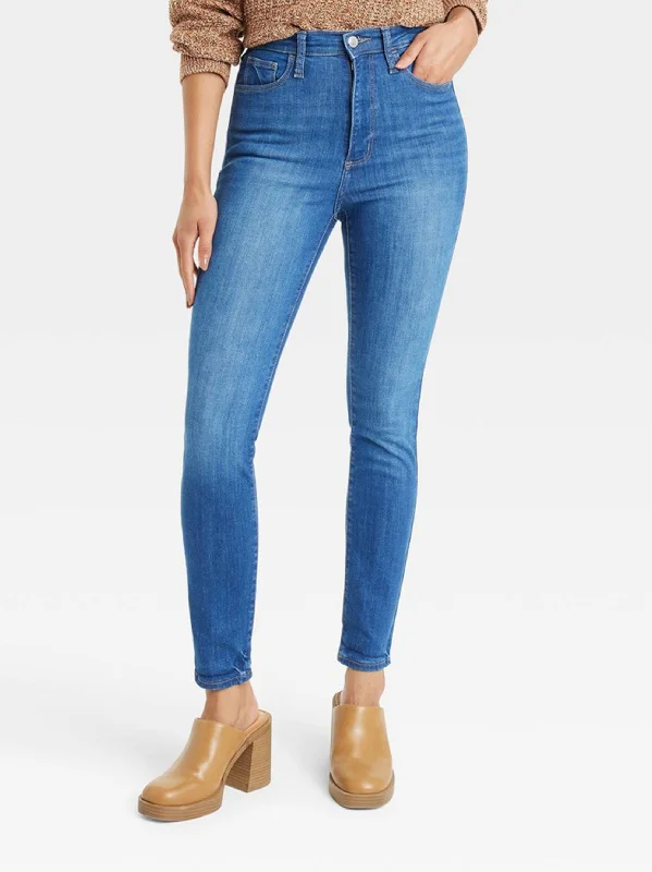 Women's Washed Skinny Jeans,Blue