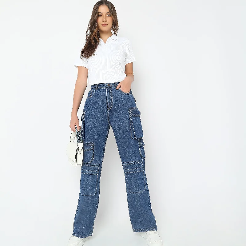 Cargo Fit High Rise Jeans