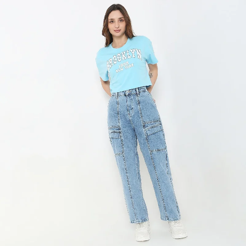 Straight Fit High Rise Jeans