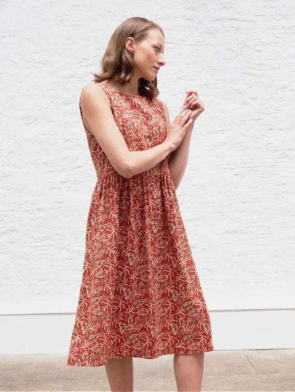 Elaine Cotton Day Dress | Batik Print