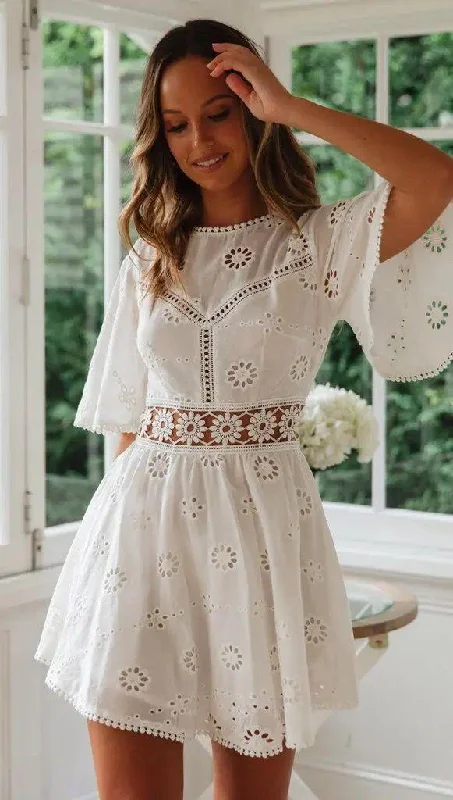 Lamaica Eyelet Cotton Dress