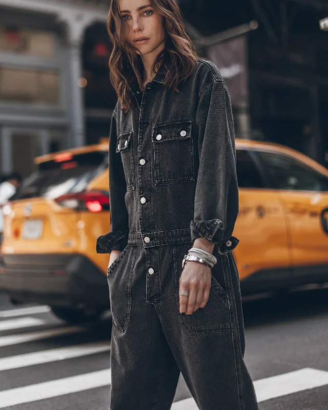 The Black Denim Jumpsuit