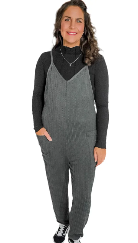 Grey Knit Jumpsuit