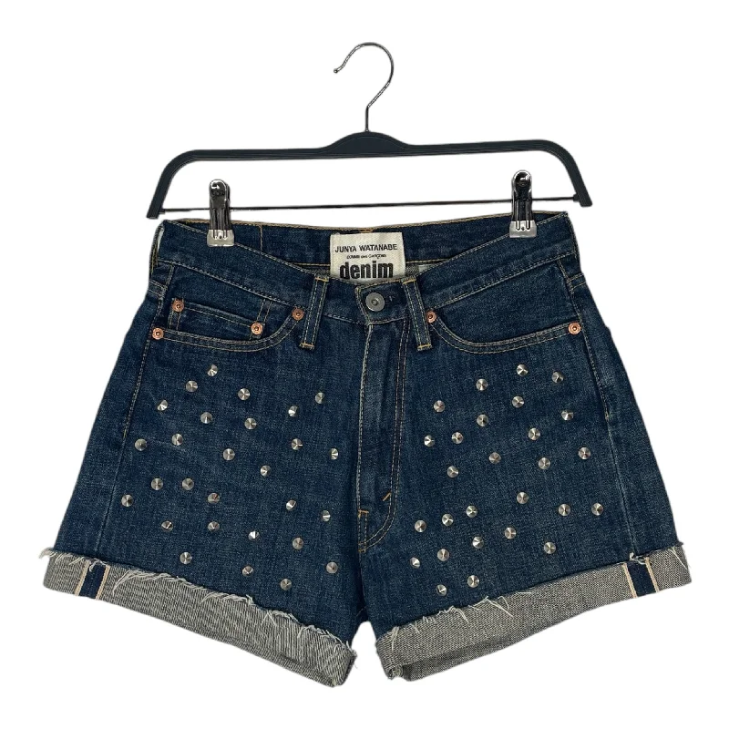 JUNYA WATANABE COMME des GARCONS/Shorts/XS/Cotton/BLU/STUDDED DENIM SHORTS