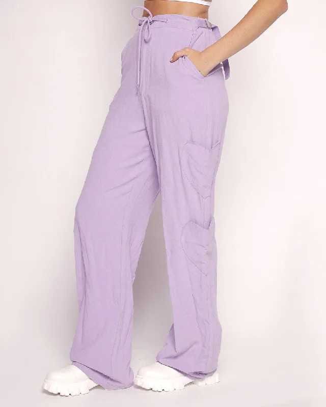 Lover Girl Parachute Pants With Heart Shaped Pockets