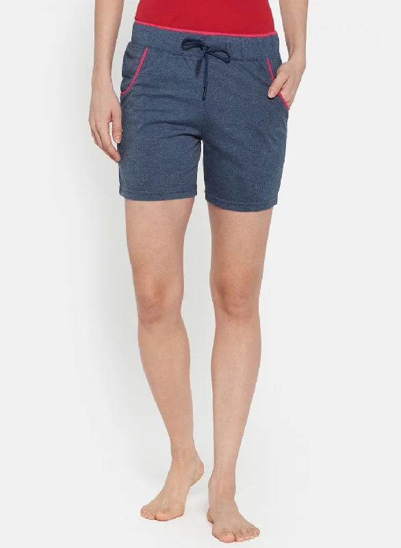 Womens Blue Plain Shorts