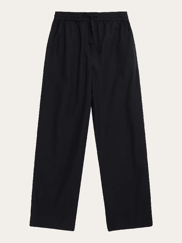 CHLOE barrel high-rise poplin elastic waistband pants - Black Jet