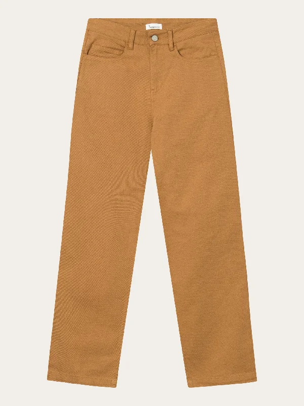 CHLOE barrel high-rise twill 5-pocket pants - Brown Sugar