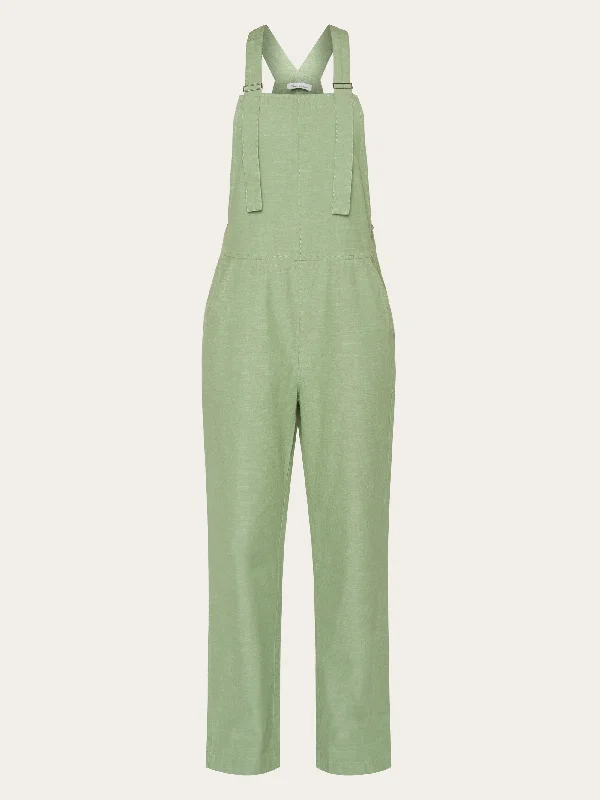 GALE straight slub yarn jumpsuit - GOTS/Vegan - Shale Green