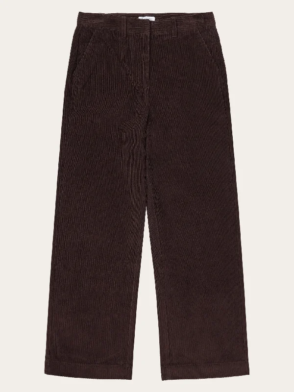 POSEY wide high-rise irregular corduroy pant - GOTS/Vegan - Chocolate Plum