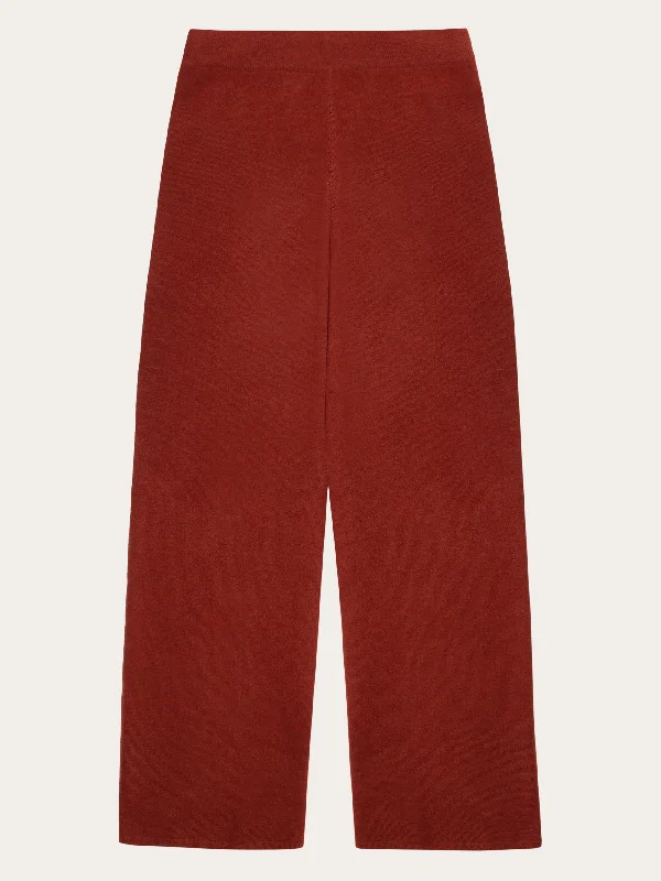 POSEY wide mid-rise knitted pants - RWS - Fired Brick