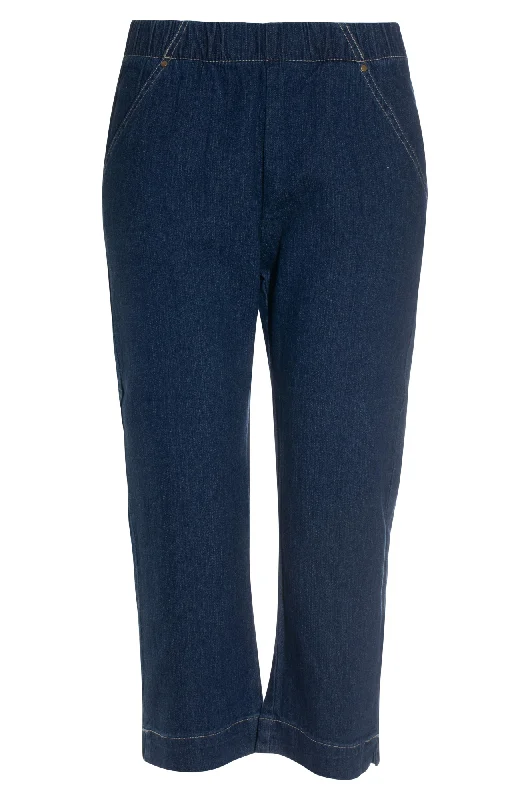 Pull on Mid Calf Jeans | MID BLUE | 6595AR