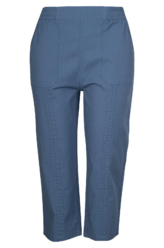 Pull on Mid Calf Pants | SOFT BLUE | 6816A1