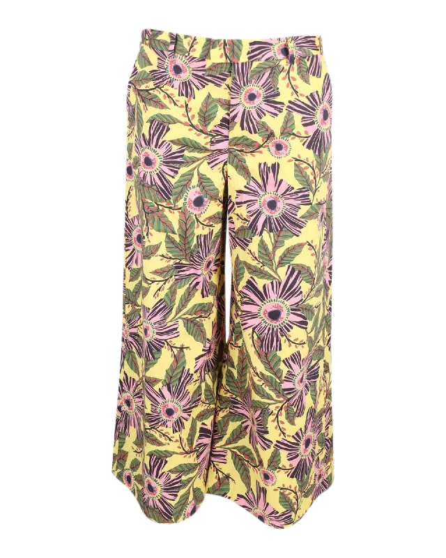 Red Valentino Printed Wide Leg Trousers in Multicolor Polyester