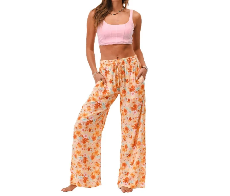 Wide Leg Drawstring Pants In Clemente